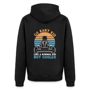 Go Kart Racing Kart -Fahrer -Enthusiast -Kartier - Unisex Premium Bio Zip Hoodie - Schwarz - Hinten - Nico (187cm)