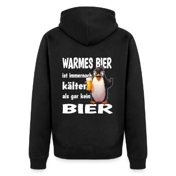 Une bière chaude est toujours plus froide que pas de bière du tout - Veste à capuche bio Premium Unisexe - noir - Dos - Nico (187cm)