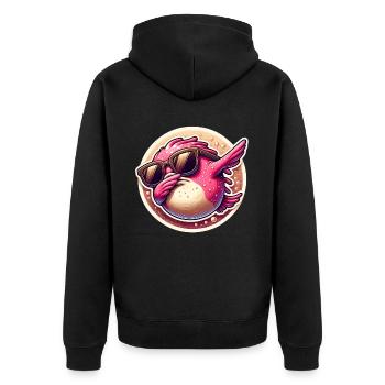 Blobfish - Unisex Premium Organic Zip Hoodie - black - Back - Nico (187cm)