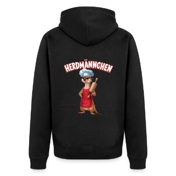 Herdmännchen für einen Koch Köchin - Unisex Premium Bio Zip Hoodie - Schwarz - Hinten - Nico (187cm)