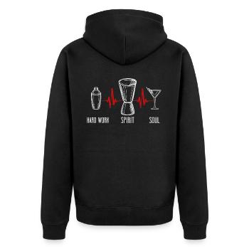 Barman Mixologue Travail acharné - Veste à capuche bio Premium Unisexe - noir - Dos - Nico (187cm)