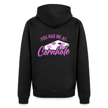Joueur de sac de haricots de l’équipe Cornhole - Veste à capuche bio Premium Unisexe - noir - Dos - Nico (187cm)