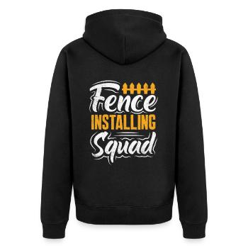 Funny Fence Builder Fence Installer - Unisex Premium Organic Zip Hoodie - black - Back - Nico (187cm)