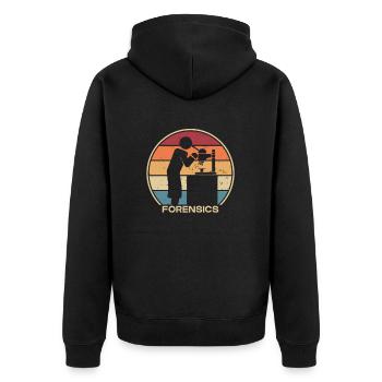 Retro Science Psychology DNA Profiler Forensic - Unisex Premium Organic Zip Hoodie - black - Back - Nico (187cm)