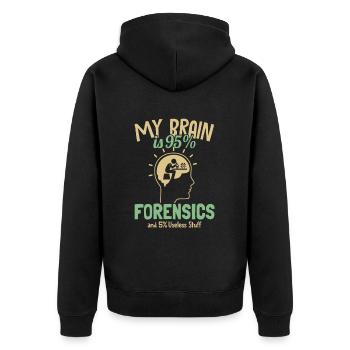 My Brain is 95% Forensics Psychology Forensic - Unisex Premium Organic Zip Hoodie - black - Back - Nico (187cm)