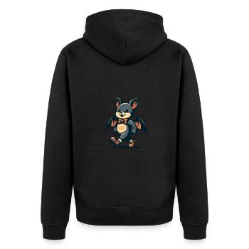 Lustige Halloween Party Gruselige Spooky Saison - Unisex Premium Bio Zip Hoodie - Schwarz - Hinten - Nico (187cm)