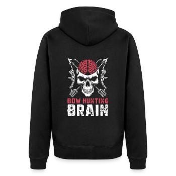 Bow Hunting Bow Hunter Skull Bow Hunting Brain - Unisex Premium Organic Zip Hoodie - black - Back - Nico (187cm)