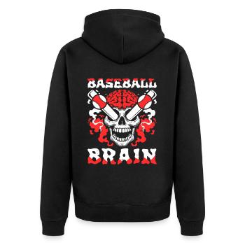 Crâne de baseball Cerveau de baseball - Veste à capuche bio Premium Unisexe - noir - Dos - Nico (187cm)