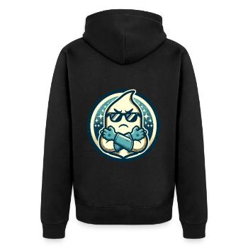 Cool Ghost Vintage Art Style Spooky Season - Unisex Premium Organic Zip Hoodie - black - Back - Nico (187cm)