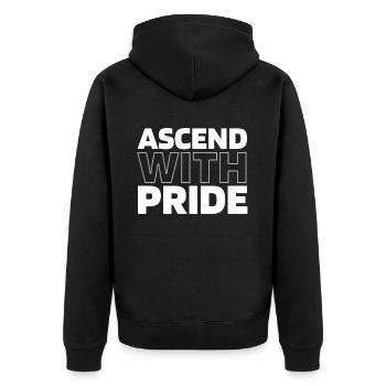 Elevator Elevator - Unisex Premium Organic Zip Hoodie - black - Back - Nico (187cm)