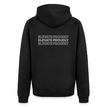 Elevator Elevator - Unisex Premium Organic Zip Hoodie - black - Back - Nico (187cm)