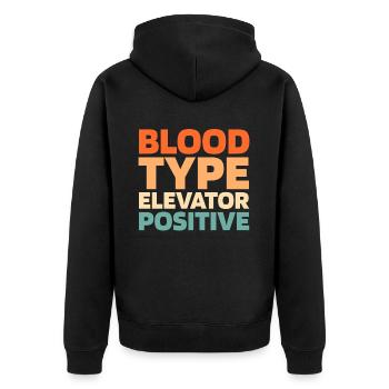 Elevator Elevator - Unisex Premium Organic Zip Hoodie - black - Back - Nico (187cm)