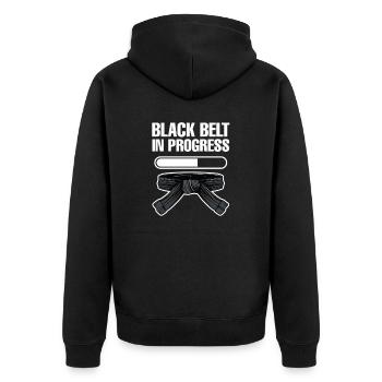 Jiu Jitsu Ceinture Noire En Progrès - Veste à capuche bio Premium Unisexe - noir - Dos - Nico (187cm)