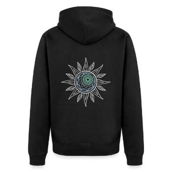 Univers spirituel du soleil et de la lune - Veste à capuche bio Premium Unisexe - noir - Dos - Nico (187cm)