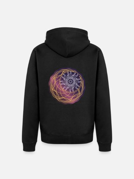 Universe Sun and Moon - Unisex Premium Organic Zip Hoodie - black