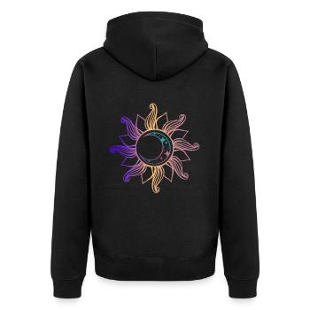 Lune dans l’univers spirituel du soleil - Veste à capuche bio Premium Unisexe - noir - Dos - Nico (187cm)