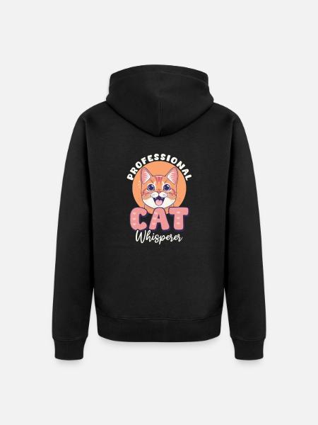 Cat Sitter Professional Cat Whisperer - Unisex Premium Organic Zip Hoodie - black
