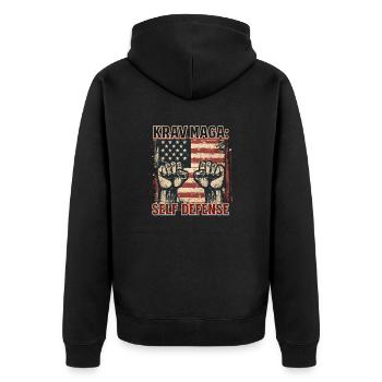 Krav Maga Self Défense - Veste à capuche bio Premium Unisexe - noir - Dos - Nico (187cm)