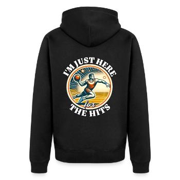 Dodgeball - Unisex Premium Organic Zip Hoodie - black - Back - Nico (187cm)