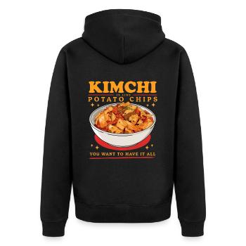 Kimchi Plat coréen Kimchi Cadeau - Veste à capuche bio Premium Unisexe - noir - Dos - Nico (187cm)