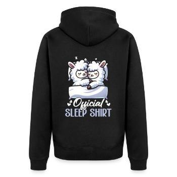 Maison Officielle Lama PJ Sleeping Nickering - Veste à capuche bio Premium Unisexe - noir - Dos - Nico (187cm)