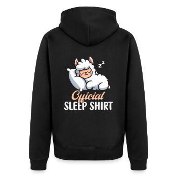 Maison Officielle Lama PJ Sleeping Nickering - Veste à capuche bio Premium Unisexe - noir - Dos - Nico (187cm)