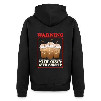 Iced Coffee Coffee Lover Iced Coffee Gift - Unisex Premium Organic Zip Hoodie - black - Back - Nico (187cm)