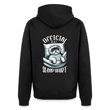 Berger Officiel Dormant Chien Maltais PJ - Veste à capuche bio Premium Unisexe - noir - Dos - Nico (187cm)