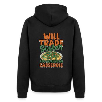 Grüner Bohnenauflauf Casserole de haricots verts - Veste à capuche bio Premium Unisexe - noir - Dos - Nico (187cm)