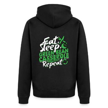 Grüner Bohnenauflauf Casserole de haricots verts - Veste à capuche bio Premium Unisexe - noir - Dos - Nico (187cm)