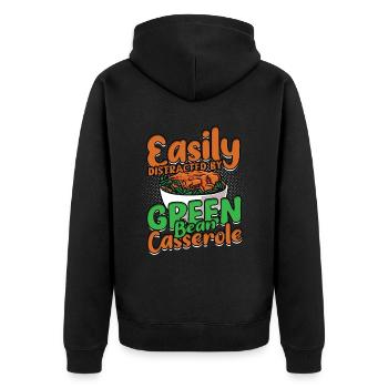 Grüner Bohnenauflauf Casserole de haricots verts - Veste à capuche bio Premium Unisexe - noir - Dos - Nico (187cm)