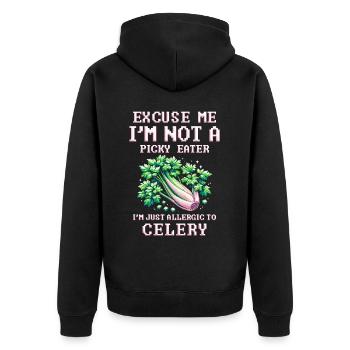 Allergie au céleri Je suis juste allergique au céleri - Veste à capuche bio Premium Unisexe - noir - Dos - Nico (187cm)