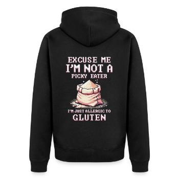 Allergie au gluten Intolérance au gluten - Veste à capuche bio Premium Unisexe - noir - Dos - Nico (187cm)