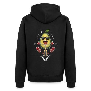 Avocado Radfahren auf dem Fahrrad Geschenk - Unisex Premium Bio Zip Hoodie - Schwarz - Hinten - Nico (187cm)