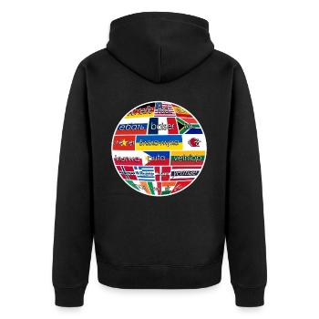 Misanthrope Grumpy Curse Words - Unisex Premium Bio Zip Hoodie - Schwarz - Hinten - Nico (187cm)