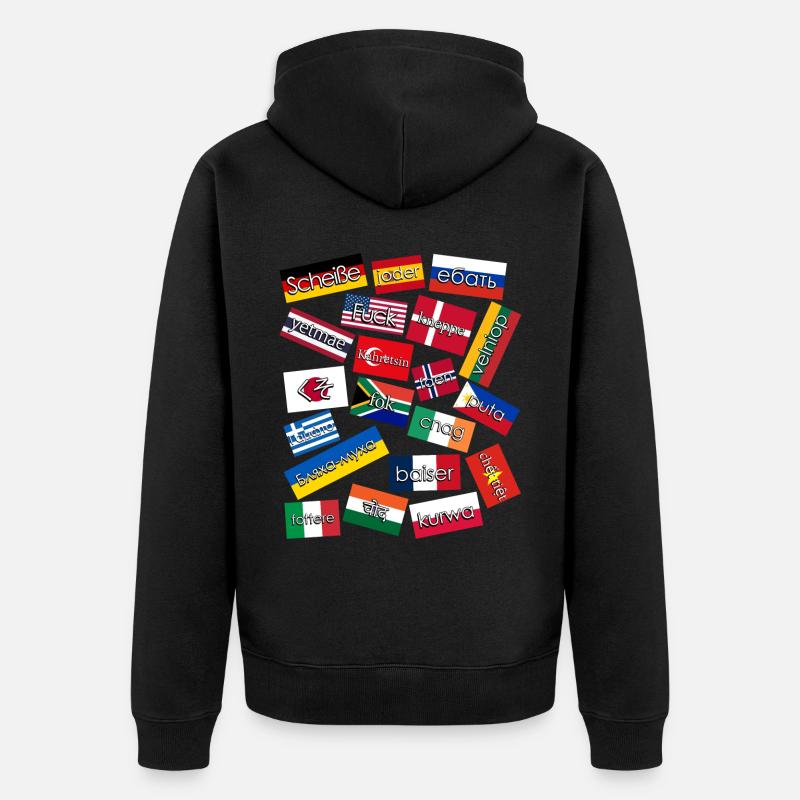 Grumpy Curse Words - Unisex Premium Bio Zip Hoodie - Schwarz