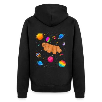 Des tardigrades dans l’espace ! Nerd, Geek Science - Veste à capuche bio Premium Unisexe - noir - Dos - Nico (187cm)