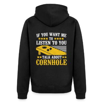 Joueur de sac de haricots de l’équipe Cornhole - Veste à capuche bio Premium Unisexe - noir - Dos - Nico (187cm)
