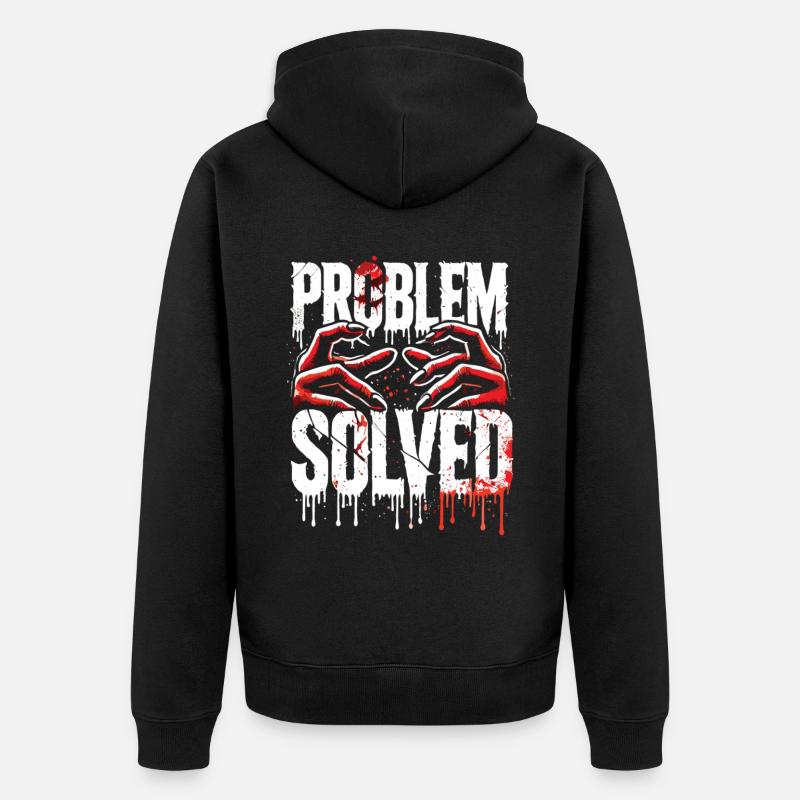 Shocking Solution - Problem Solved - Unisex Premium Organic Zip Hoodie - black