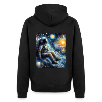 astronaute planète spatiale nuit étoilée peinture - Veste à capuche bio Premium Unisexe - noir - Dos - Nico (187cm)