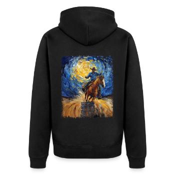 Barrel Racer Barrel Racing Rodeo Starry Night Male - Veste à capuche bio Premium Unisexe - noir - Dos - Nico (187cm)