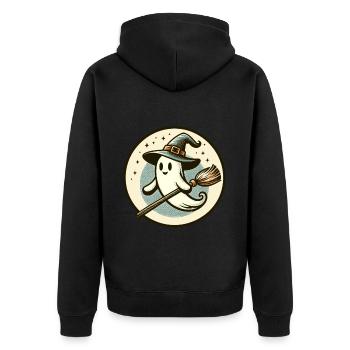 Drôle sorcière sorcière balai Style artistique vintage - Veste à capuche bio Premium Unisexe - noir - Dos - Nico (187cm)