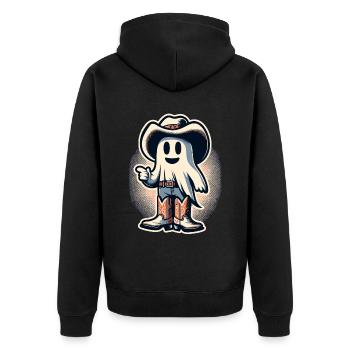 Drôle Cowboy Chasseur de fantômes Halloween Fantôme - Veste à capuche bio Premium Unisexe - noir - Dos - Nico (187cm)