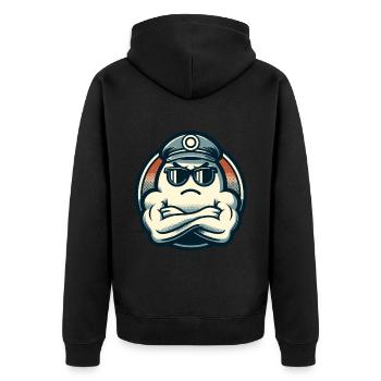 Cool Ghost Muscular Bodybuilder Lustige Halloween - Unisex Premium Bio Zip Hoodie - Schwarz - Hinten - Nico (187cm)