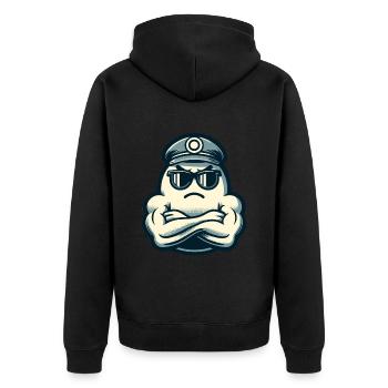 hCool Ghost Muscular Bodybuilder Halloween Party - Unisex Premium Bio Zip Hoodie - Schwarz - Hinten - Nico (187cm)