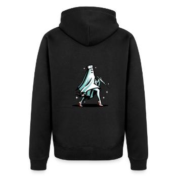 Drôle d’infirmière fantôme Halloween Costume - Veste à capuche bio Premium Unisexe - noir - Dos - Nico (187cm)