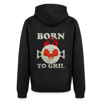 Grillades Barbecue Grillades de fête Barbecue professionnel - Veste à capuche bio Premium Unisexe - noir - Dos - Nico (187cm)
