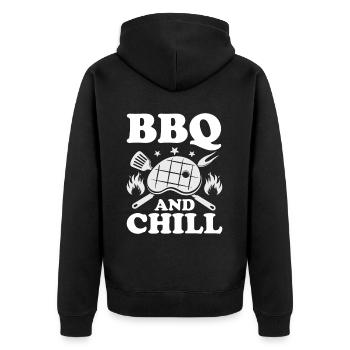 Grillades Barbecue Grillades de fête Barbecue professionnel - Veste à capuche bio Premium Unisexe - noir - Dos - Nico (187cm)