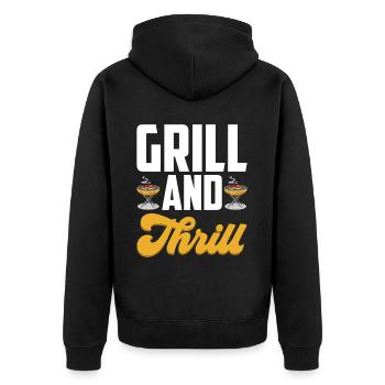 Grillades Barbecue Grillades de fête Barbecue professionnel - Veste à capuche bio Premium Unisexe - noir - Dos - Nico (187cm)