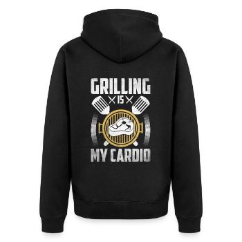 Grillades Barbecue Grillades de fête Barbecue professionnel - Veste à capuche bio Premium Unisexe - noir - Dos - Nico (187cm)